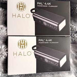 Brand New! 2 Pack bundle Halo PAL 4.4K Power Bank with Flashlight - Black